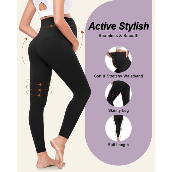 ⚡3 Pack Maternity Leggings Over Belly High Waist Yoga Pants Workout Comfy Tights - Picture 4 of 6